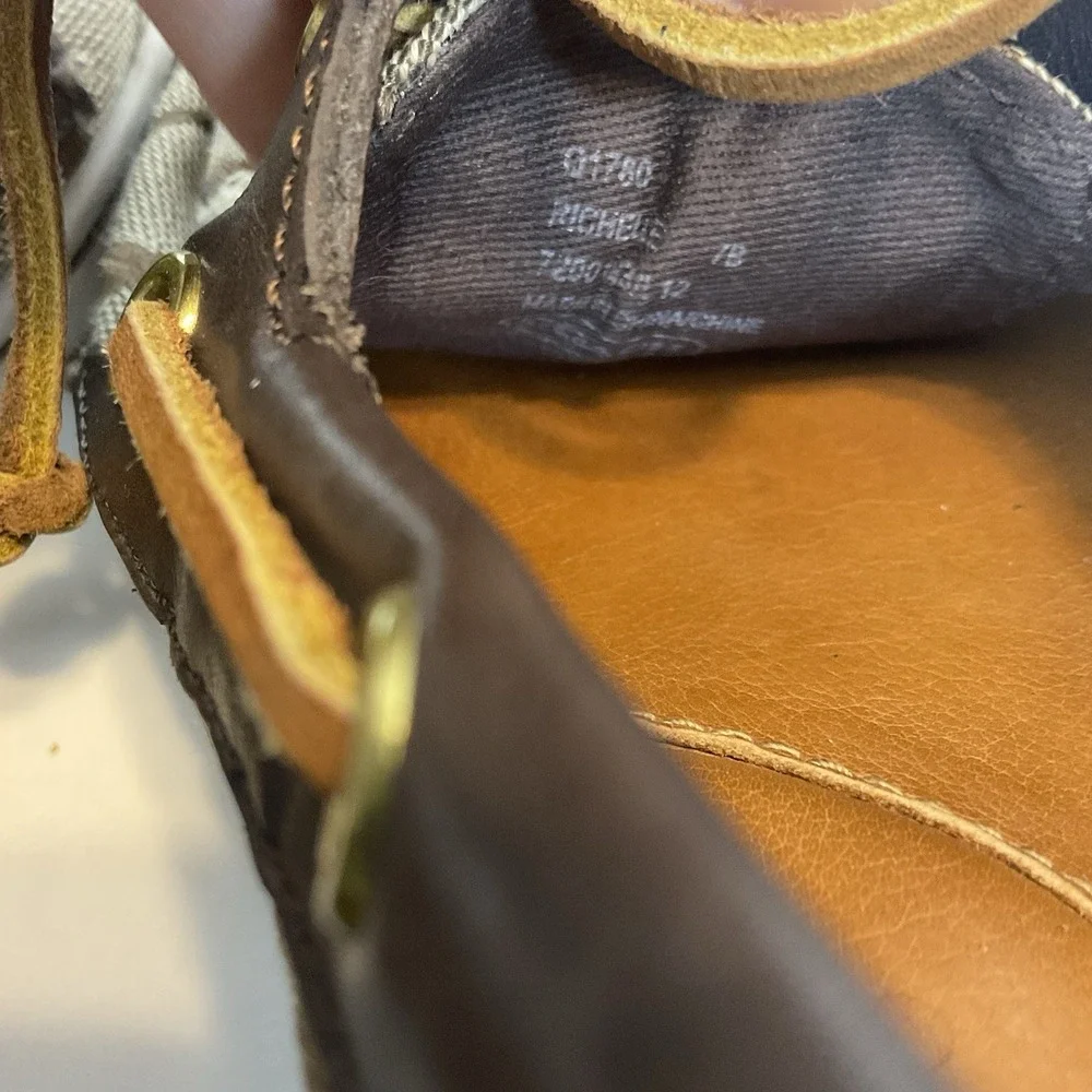 Coach Richelle‎ Topsider Boat Shoes Canvas Leather brown Womens Size 7B Monogram